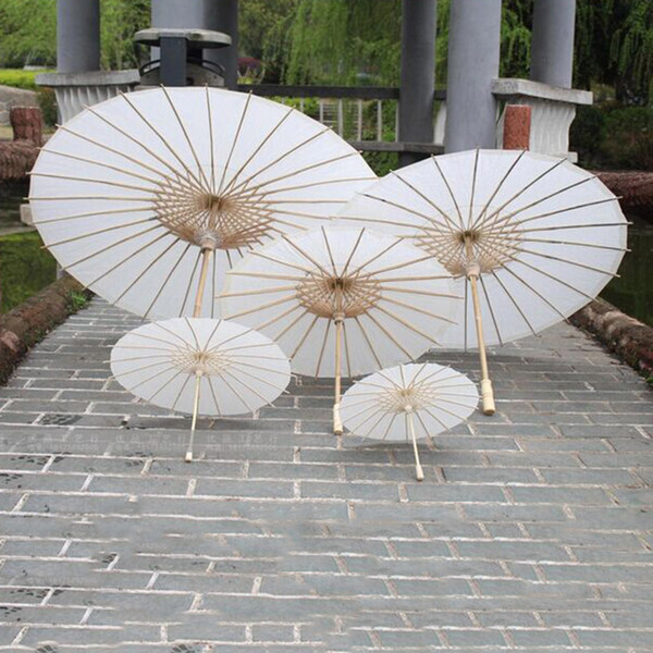 2019 bridal wedding parasols White paper umbrellas Chinese mini craft umbrella 4 Diameter:20,30,40,60cm wedding umbrellas for wholesale