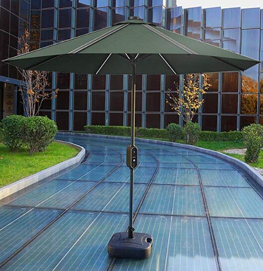 Solar Umbrella with 4 USB Ports for Charging Laptop Handphone Devices Backyard Garden Outdoor Sun Shade Market Umbrella with Tilt and Crank