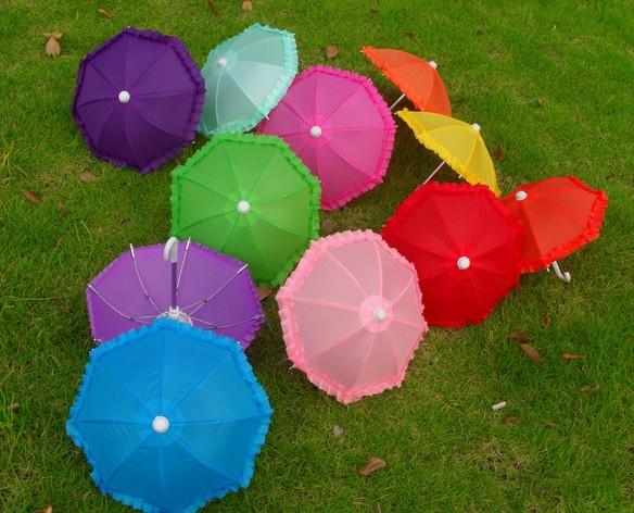 Wholesale Long 22CM Multicolor children's Mini dance decorative toys, umbrellas, props, craft umbrella lace free shipping LLFA122