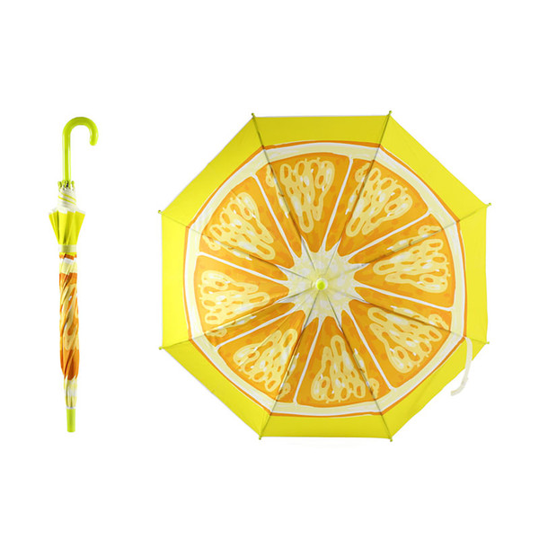 Cute Fruit Children Umbrella Creative Long-handled Manually Windproof Kids Umbrella For Boys Girls Watermelon Strawberry Umbrella