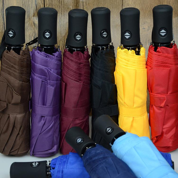 2018 New Big Strong Fashion Windproof Men Gentle Folding Compact Fully Automatic Rain High Quality Pongee Umbrella Women JJ05