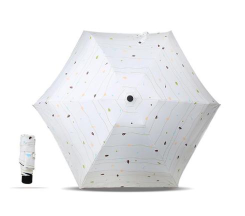 Wholesale Creative White Fish 5-Folding Umbrella Cute Mini Compact Lightweight Portable Travel Umbrella Rain Waterproof/UV Protective