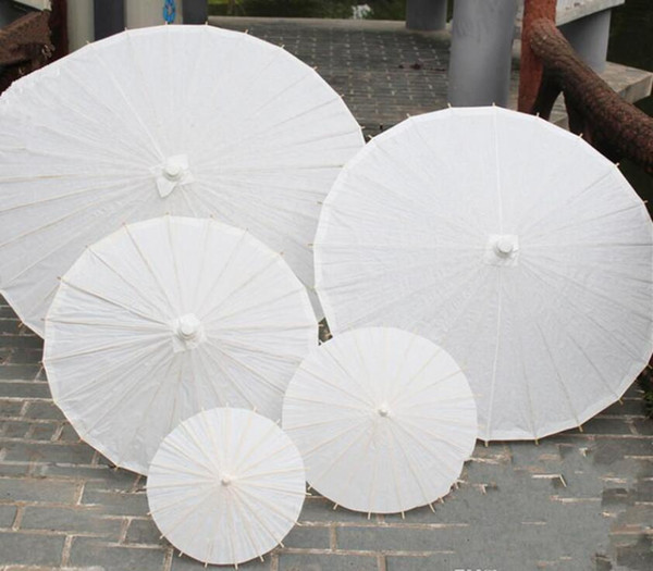 NEW bridal wedding parasols White paper umbrellas Chinese mini craft umbrella Diameter 20/30/40/60cm wedding umbrellas for wholesale