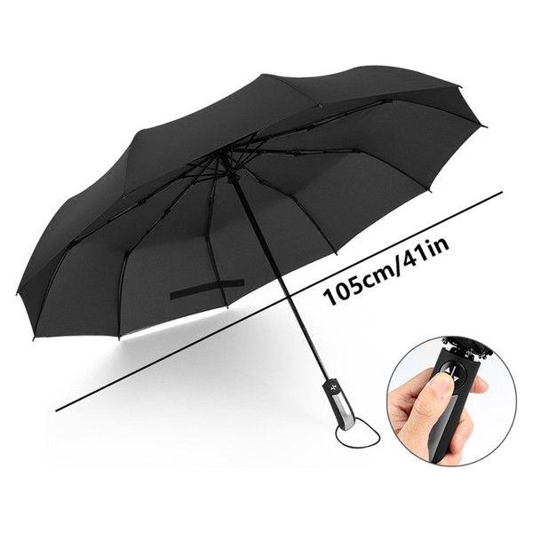 Wind Resistant Folding Automatic Umbrella Auto Luxury Big Windproof Umbrellas Rain for Men Three-folding Male Audi Umbrella