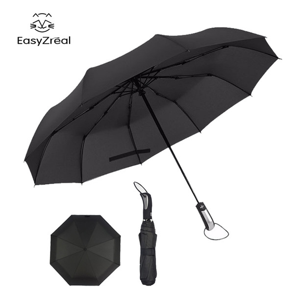 Wind Resistant Folding Automatic Umbrella Rain Women Auto Luxury Big Windproof Umbrellas Rain For Men Black Coating 10K Parasol