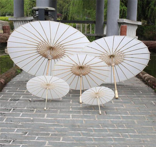 Bridal Wedding Parasols White paper umbrellas Chinese mini craft umbrella Diameter 20,30,40,60cm wedding umbrellas