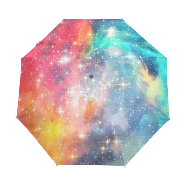 Galaxy Space Universe Nebula Cloud Custom Foldable Rain Umbrella Sun Resistant Windproof Folding Women Umbrella