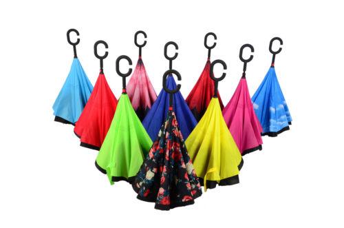 Double Layer Upside Down Inverted Umbrella Reverse Design Umbrella Windproof