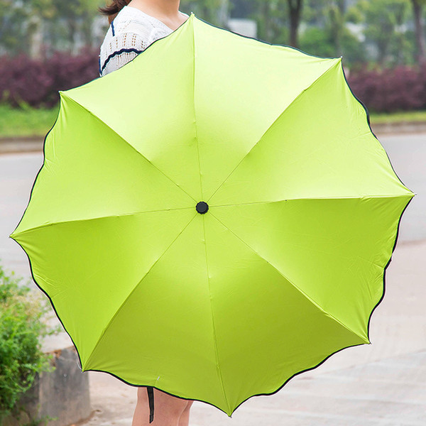 Magical Touch Water Bloom Umbrella 3 Folding Sunshade Windproof Fully-Automatic Anti-UV Umbrella Black Rubber