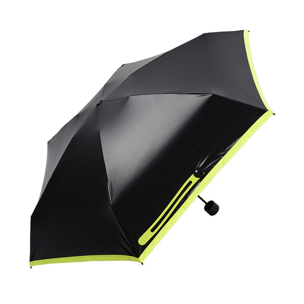 Micro mini umbrella black manual compact lightweight black plastic umbrella Rainproof Sunproof Windproof Reinforced Canopy Ergonomic Handle