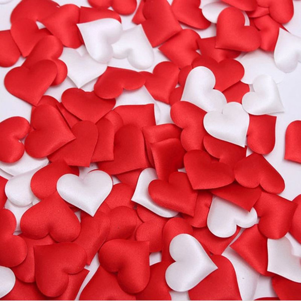 2000pcs Fabric Heart dia 3.5x3.5cm / 2x1.5cm Wedding Party Confetti Table Decoration birthday party Decorative Supplies