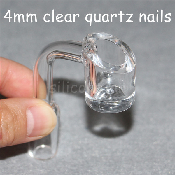 4mm thick high quality domeless quartz banger nail 90/45 Degrees 10mm 14mm/18mm,male/female OD 22mm 100% real Quartz Banger Nail