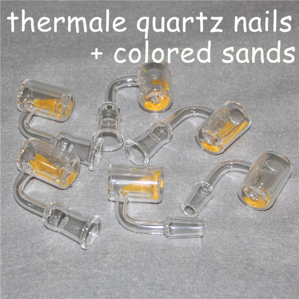 New Arrival XXL Thermal Banger Quartz Nail with Thermochromic Bucket 25mm OD Male Female Double Tube Degrees Quartz Nail