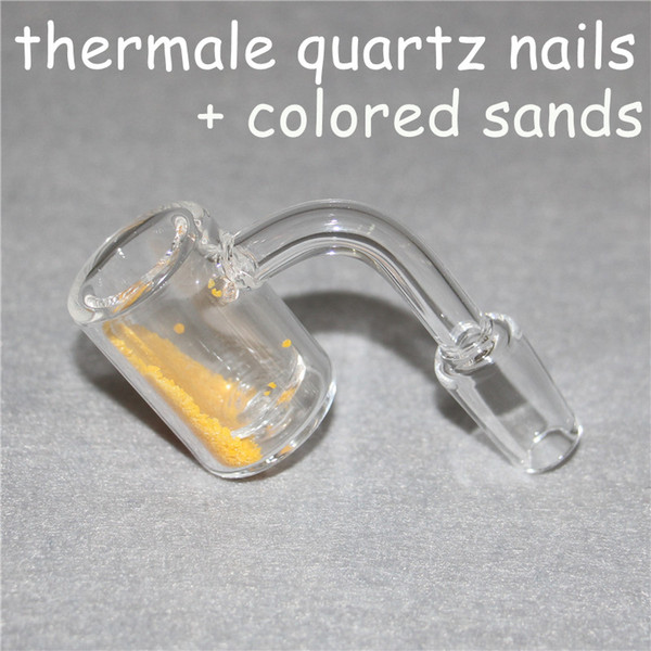 XXL Thermal Banger Quartz Nail with Thermochromic Bucket 25mm OD YELLOW 10mm 14mm 18mm 90 Degrees For Oil Rigs