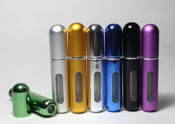 Spray perfume bottle 5ml aluminum rechargeable metal perfume bottle portable make-up sub bottle 16 color optional jy76