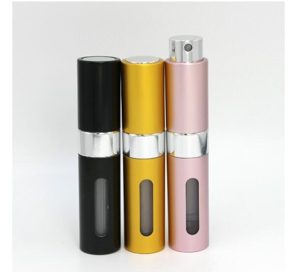 Travel perfume bottle 8ml aluminum bottled rechargeable metal perfume bottle, portable sub bottle, rotary perfume bottle