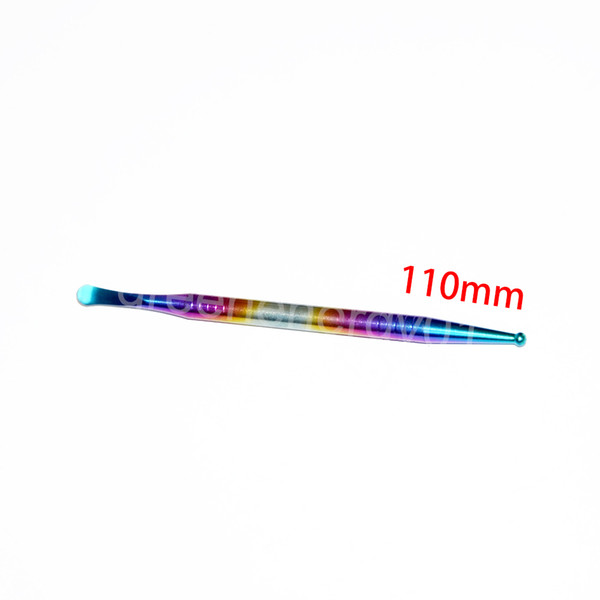 Top Quality Titanium Tool GR2 Titanium Dabber Wax Dab Tool Titanium Nail Dabber Tool 110mm Colorful Dual Head 1 pcs