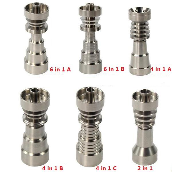 DHL Best Quality 4 in 1 and 6 in 1 Domeless Gr2 Titanium Nail Nails for Bongs oil rigs Glass Water Pipes