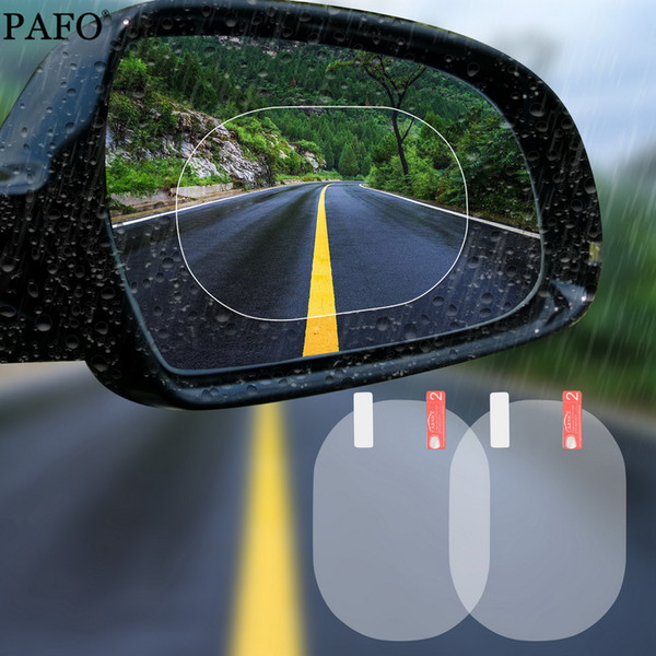 2PCS/Set Anti Fog Car Mirror Window Clear Film Anti-glare Car Rearview Mirror Protective Film Waterproof Rainproof Car Sticker