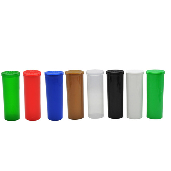 60 Dram Squeeze Pop Top Bottles Airtight Pill Box Vial Herb Box Container Airtight Herb/Spice Storage case Color Random