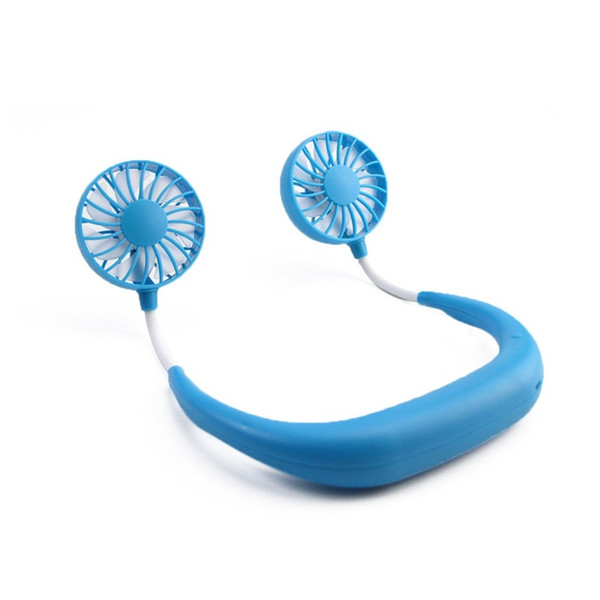 Aromatherapy Mini Fan Handheld Collapsible Blower Men Women Hanging Neck USB Hair Drier Plastic Mute Blue Green 30zx C1