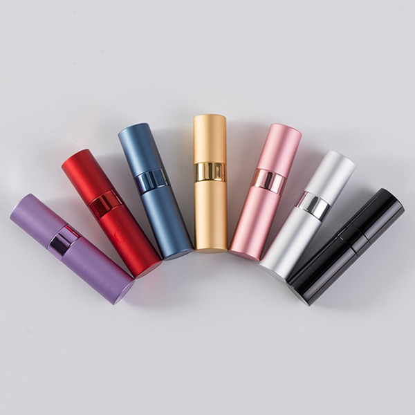 Wholesale Mini Spray Perfume Bottle 8ml Travel Refillable Empty Cosmetic Container Portable Aluminum Perfume Bottles Atomizer DBC DH0713