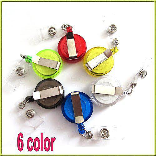 Random Color Retractable Ski Pass ID Card Badge Holder Key Chain Reels With Metal Clip MYY4041