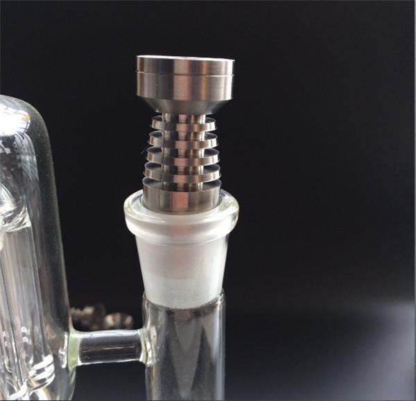 Grade 2 Titanium Nail for Both 14.5MM and 18.8MM Glass Water Bong Pipe 2 in 1 Titanium Nail Gr2 Domeless Titanium Nail for Smoking