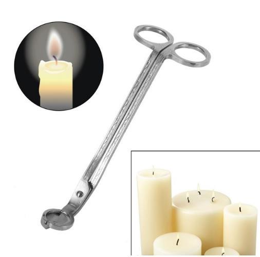 17CM Stainless Steel Candle Wick Trimmer Oil Lamp Trim scissor tijera tesoura Cutter Snuffer Tool Hook Clipper