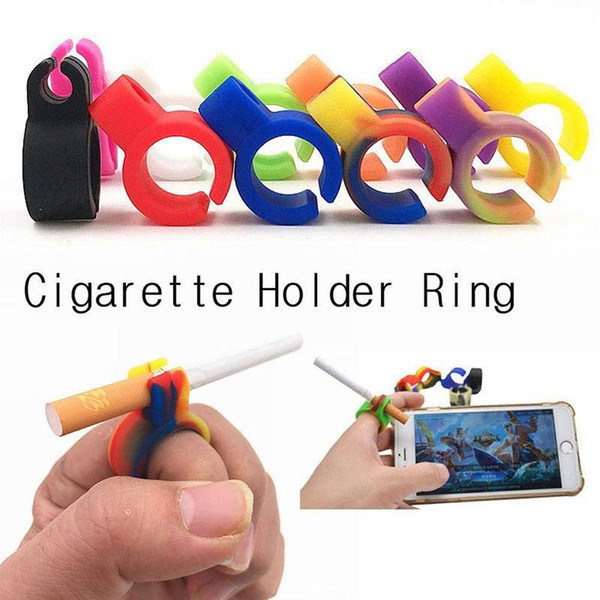 Silicone Cigarette Holder Ring Finger Hand Rack Cigarette Holder Adjustable Ring smoking Accessories for Men and Women