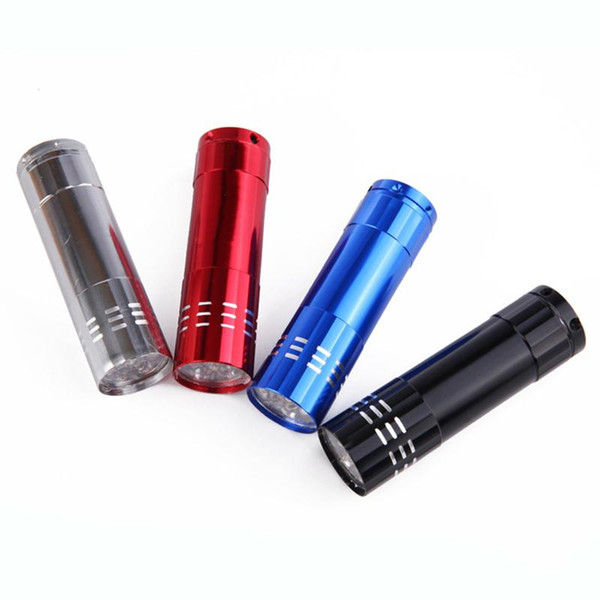 Portable 9 LED Mini LED Flashlights Super Bright LED Torch Light Outdoor Camping Flashlights Aluminium Alloy