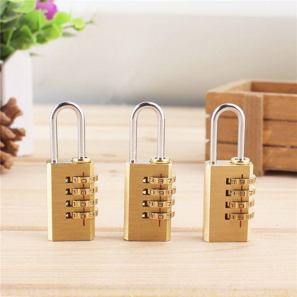 4 Digit Dial Brass Password Code Lock - Mini Combination Suitcase Luggage Bag Metal Padlock For School Gym Sports Locker,Toolbox,Case