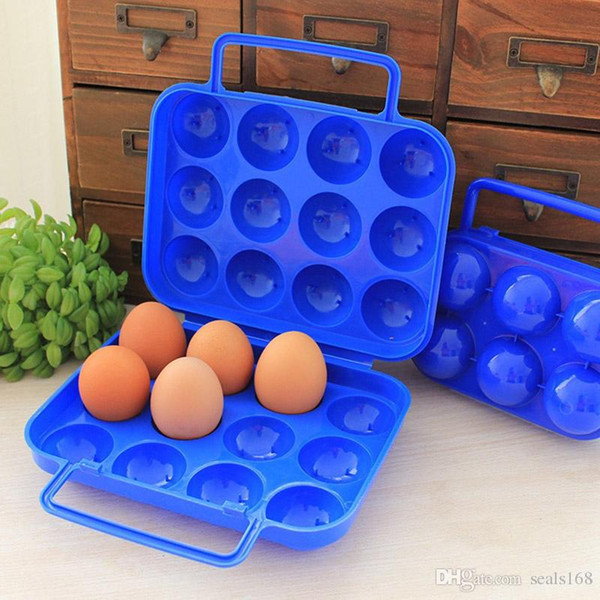 12pcs Egg Storage Box Portable Carry Plastic Container Holder Case Folding Basket Outdoor 6pcs Travel Picnic Egg Organizer Box HH7-922