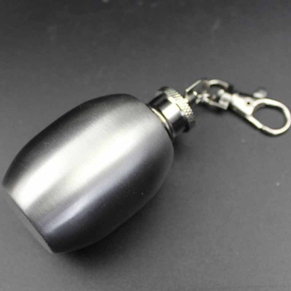 2019 hot-selling portable jar-type small hip flask with keychain Stainless steel high quality