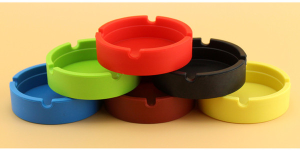 Soft silicone ashtray bracket round solid portable high temperature cigarette holder multicolor protection environment