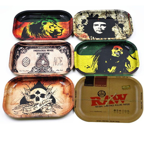 RAW Bob Marley Rolling Tray Metal Tobacco Rolling Tray with 5.5