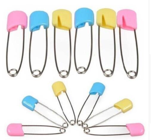 1000Pcs Candy Color Safety Pins Findings Safe Secure Clips For Baby Care Shower Cloth Diaper Pins Brooch Holder