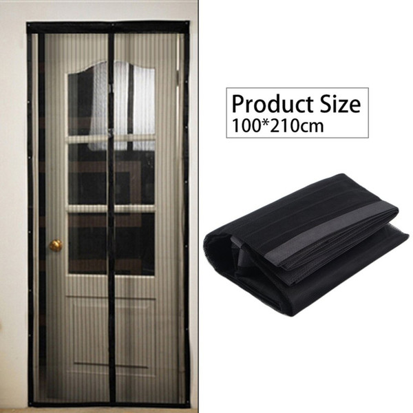 Black Summer 100 X210cm Magnetic Mosquito Net Anti-mosquito Mesh Curtains Door Tulle Window Screen Automatic Closing