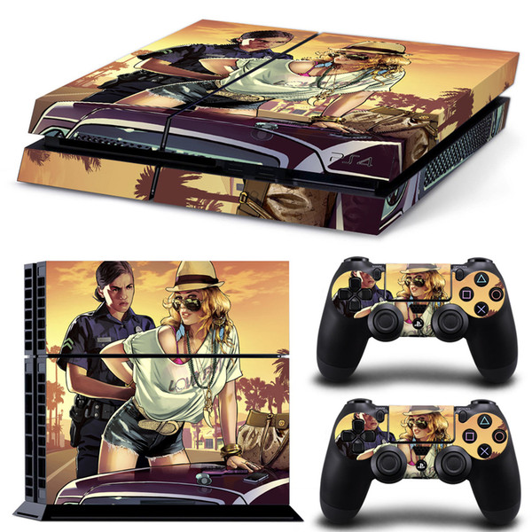 hot 10 design 1 Set Vinyl PS4 Sticker For Sony Playstation 4 Console+2 controller Skin Sticker For PS4 Pretty Skin