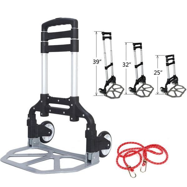 170lbs Cart Folding Dolly Push Truck Hand Collapsible Trolley Luggage Aluminium