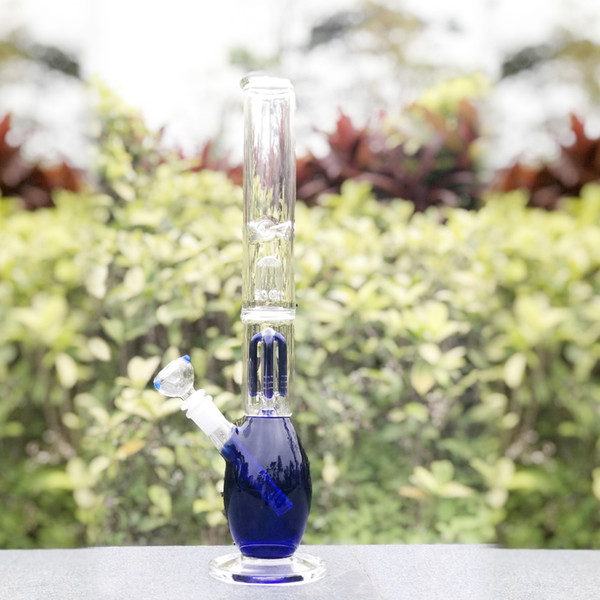 glass oil pipes for smoking manufacturer direct sale,11.4Inch 5mm Thick blue Bong,free shipping