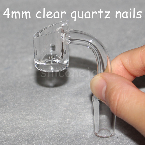 4mm thick club banger domeless quartz nail 10mm 14mm 18mm male female 90 45 Degrees 100% real Quartz Banger Nails Rigs