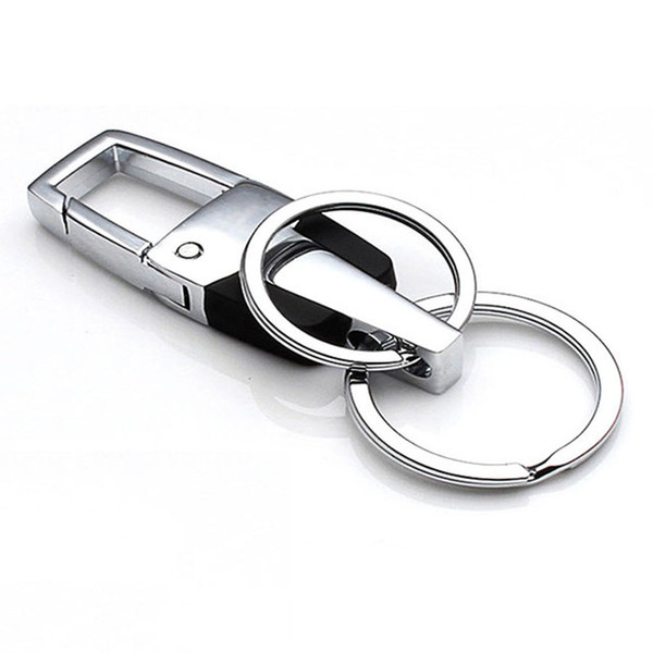 Wholesale Customizable Logo Key Chain Metal Keychain Men's Never Rust Car Waist Key Rings Women Durable Double Ring Design Portable DH0845