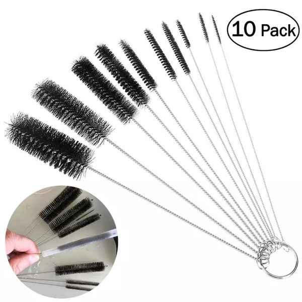 10pcs Nylon Tube Brushes Straw Set for Drinking Straws Clean Glasses Keyboards Brush Jewelry House Cleaning Brushes