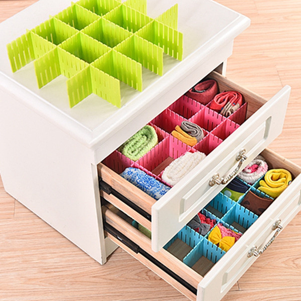 diy drawer dividers Plastic Grid adjustable drawer dividers Household Storage Grid Drawers for Home Tidy Closet Makeup Socks Underwear