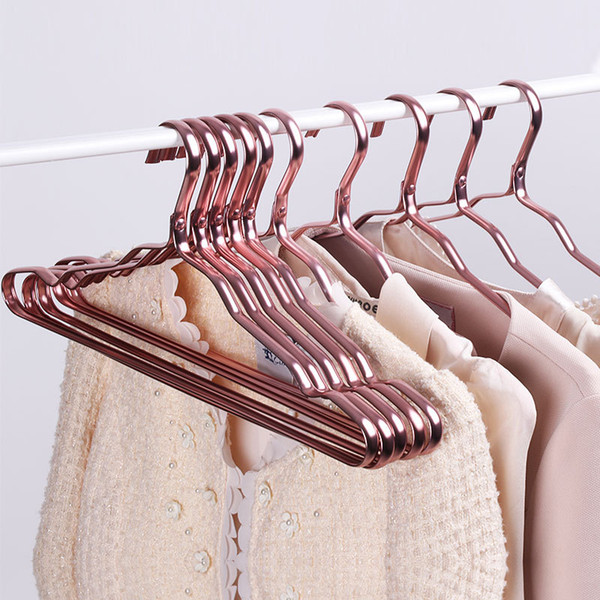 Wholesale Space Aluminum Hanger Waterproof Rust-proof Clothes Rack No Trace Clothing Support Household Anti-skid Clothes Hanging DBC DH0477