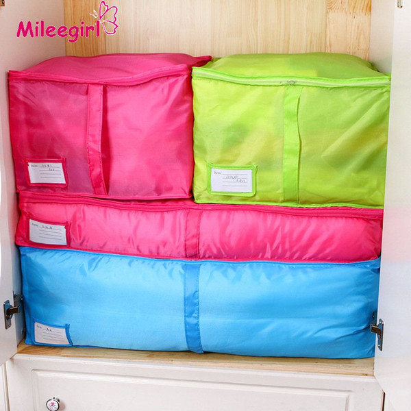 1pc Hot Home Foldable Storage Bags,Zipped Handles Duvet Clothes Bedding Pillows Organizer Bag Boxes