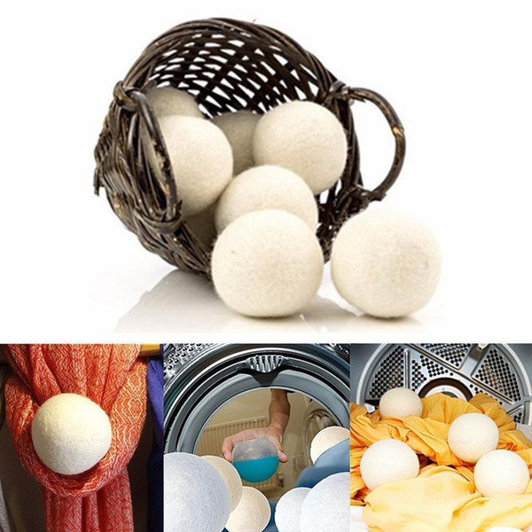 Wool Dryer Balls Reduce Wrinkles Reusable Natural Fabric Softener Anti Static Large Felted Organic Wool Clothes Dryer Ball CCA11568 60lot