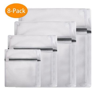 8PCS Zippered Mesh Laundry Wash Bag for Delicates Lingerie Socks Underwear Bra Bag Machine Protection Net Mesh Clothes Bags