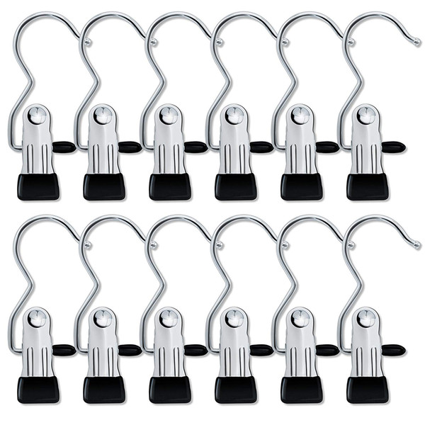 ortable Laundry Hook Boot Clips Hanging Clothes Pins Hanger Heavy Duty Stainless steel Home Travel Clothing Boot Hanger Hold Clips Multi-fun